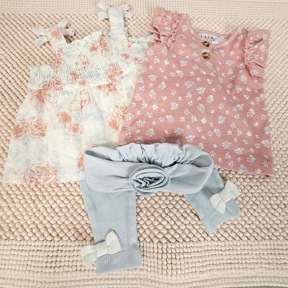 NWT Nicole Miller 4 Piece Set, 3-6M - 2 Shirts Leggings & Headband Mix n' Match! - Picture 8 of 8